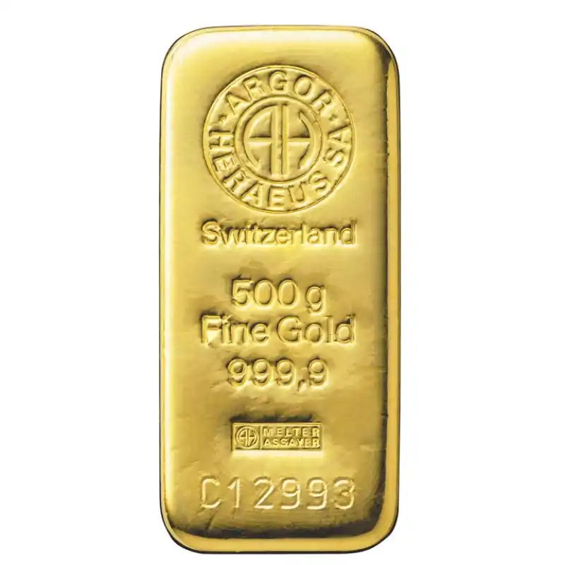 Złota sztabka 500 gramów Argor-Heraeus