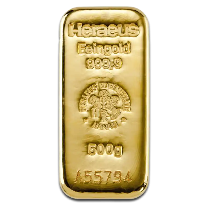 Złota sztabka 500 gramów Heraeus