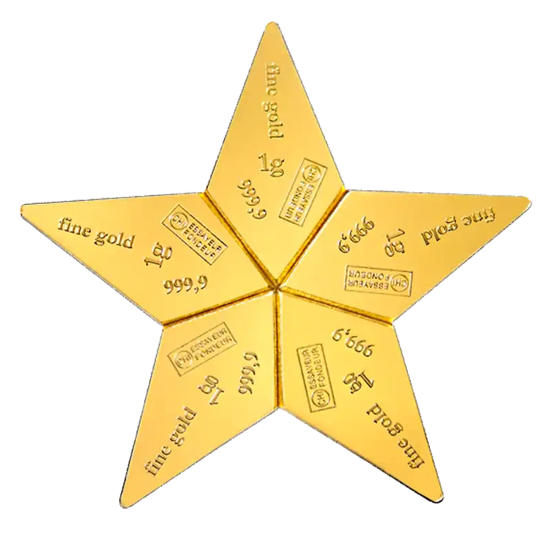 Złota sztabka Valcambi 5 x 1g Combibar Star