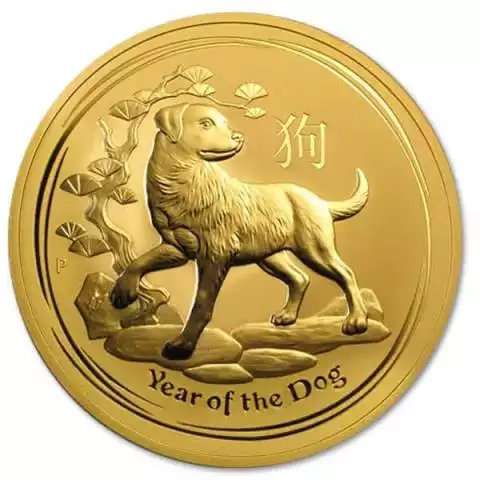 Australijski Lunar - Rok Psa 2018 1/10 uncji - złota moneta