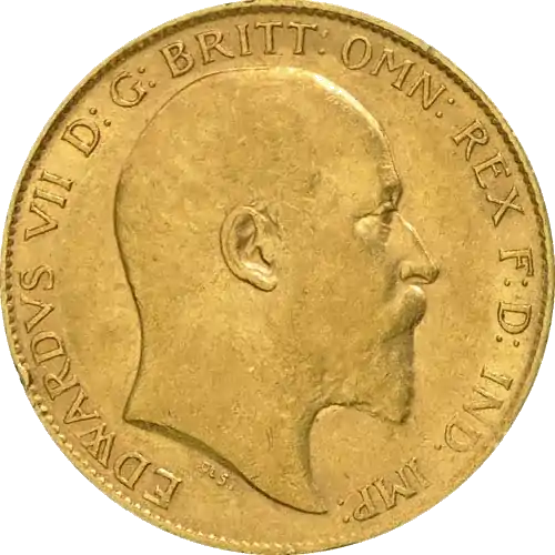 Złoty Brytyjski Suweren - Król Edward VII - złota moneta