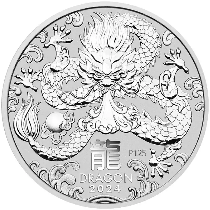 Australijski Lunar: Rok Smoka 2024 1/2 uncji - srebrna moneta