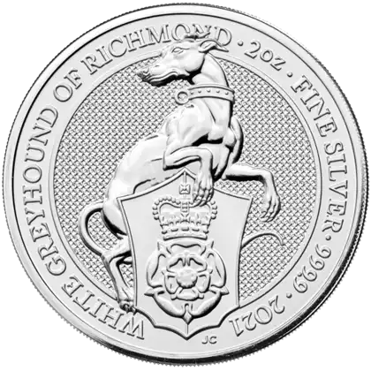 Bestie Królowej 2021: Biały Chart z Richmond 2 uncje - srebrna moneta