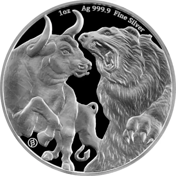 Byk i Niedźwiedź 1 uncja - srebrna moneta