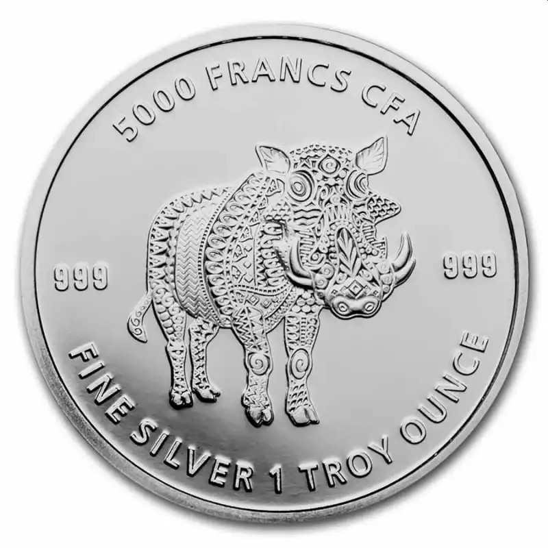 Republic of Chad - Mandala Nosorożec 1 uncja 2021 - srebrna moneta
