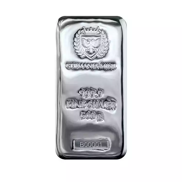 Srebrna sztabka 500 gramów Germania Mint odlewana