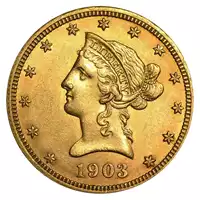 10 Dolarów Złoty Podwójny Orzeł awers