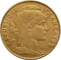 10 Franków Francuskich - Kogut Marianne - złota moneta