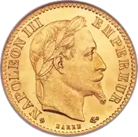 10 Franków Francuskich - Napoleon III - złota moneta