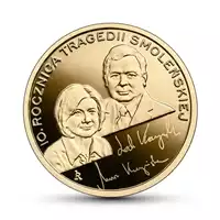 100 zł 10. rocznica tragedii smoleńskiej 2020 - złota moneta