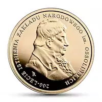 100 zł 200-lecie istnienia Zakładu Narodowego im. Ossolińskich - złota moneta