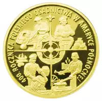 100 zł 400. rocznica polskiego osadnictwa w Ameryce Północnej 2008 - złota moneta