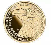 100 zł Orzeł Bielik - 100 Lat Niepodległości 1/4 uncji 2018 - złota moneta