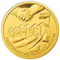 100 zł Przewodnictwo Polski w Radzie UE 2011 - złota moneta