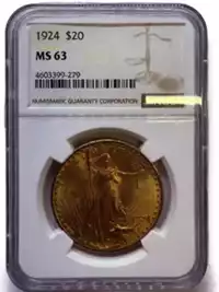 20 dolarów Podwójny Orzeł 1924 NGC MS63 - złota moneta