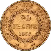 20 Franków Francuskich Anioł rewers