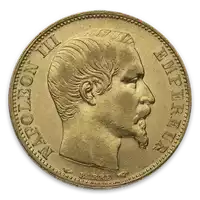 20 Franków Francuskich - Napoleon III - złota moneta