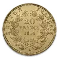 20 Franków Francuskich - Napoleon III rewers