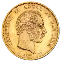 20 Koron Duńskich Chrystian IX złota moneta awers