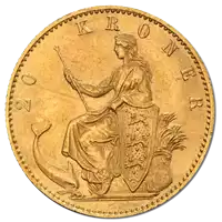 20 Koron Duńskich Chrystian IX złota moneta rewers