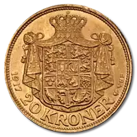 20 Koron Duńskich Chrystian X złota moneta rewers