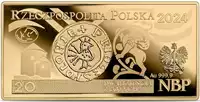 20 zł Polskie banknoty obiegowe 1 uncja 2024 złota moneta awers