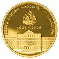200 zł 100-lecie Szkoły Głównej Handlowej w Warszawie 2006 rewers