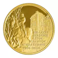 200 zł - 100. rocznica utworzenia Akademii Sztuk Pięknych 2004 - złota moneta