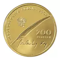 200 zł 500. rocznica urodzin Mikołaja Reja 2005 awers