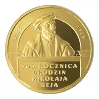 200 zł 500. rocznica urodzin Mikołaja Reja 2005 rewers