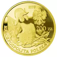 200 zł Historia Jazdy Polskiej: Husarz XVII wiek 2009 - złota moneta