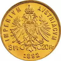 4 Floreny 10 Franków Węgierskich złota moneta rewers