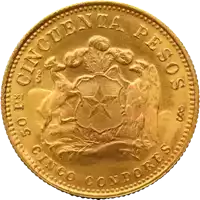 50 Pesos Chile 1926-1980 - złota moneta