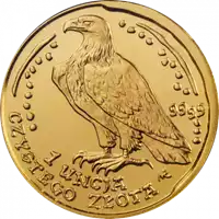 500 zł Orzeł Bielik 1 uncja 2016 złota moneta rewers
