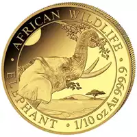 Somalijski Słoń 1/10 uncji 2023 - złota moneta