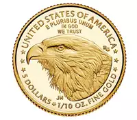 Amerykański Orzeł 1/10 uncji 2021 nowy motyw - złota moneta
