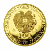 Arka Noego 1 gram 2024 złota moneta awers