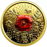 Armistice Poppy kolorowany 1 uncja 2018 Reverse Proof - złota moneta