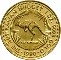 Australian Nugget 1 uncja 1990 - złota moneta