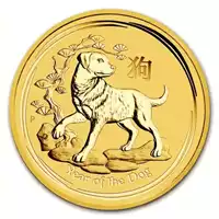 Australijski Lunar - Rok Psa 2018 1/4 uncji - złota moneta