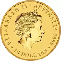 Australijski Lunar – Rok Wołu 2009 1/2 uncji awers