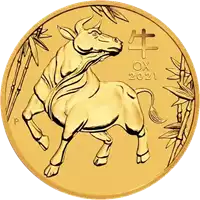 Australijski Lunar – Rok Wołu 2021 1/2 uncji - złota moneta