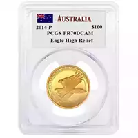 Australijski Orzeł 1 uncja 2014 P Proof High Relief PCGS PR 70DCAM - złota moneta