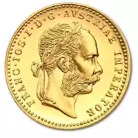 Austriacki 1 Dukat 1915 nowe bicie - złota moneta