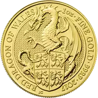 Bestie Królowej 2017: Czerwony Smok Walii 1 uncja - złota moneta