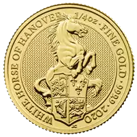 Bestie Królowej 2020: Biały Koń Hanoweru 1/4 uncji - złota moneta