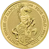 Bestie Królowej 2020: Biały Koń Hanoweru 1 uncja - złota moneta