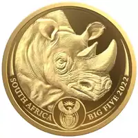 Big Five II: Nosorożec 1/4 uncji 2022 Proof - złota moneta