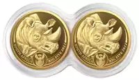 Big Five II: Nosorożec zestaw 2 x 1/4 uncji 2022 Proof - złota moneta