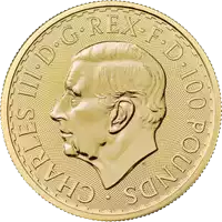 Britannia 1 uncja 2024 Król Karol III złota moneta awers